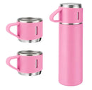 Conjunto de Garrafa Térmica a Vácuo em Aço Inox( 500 ml) e 3 Canecas