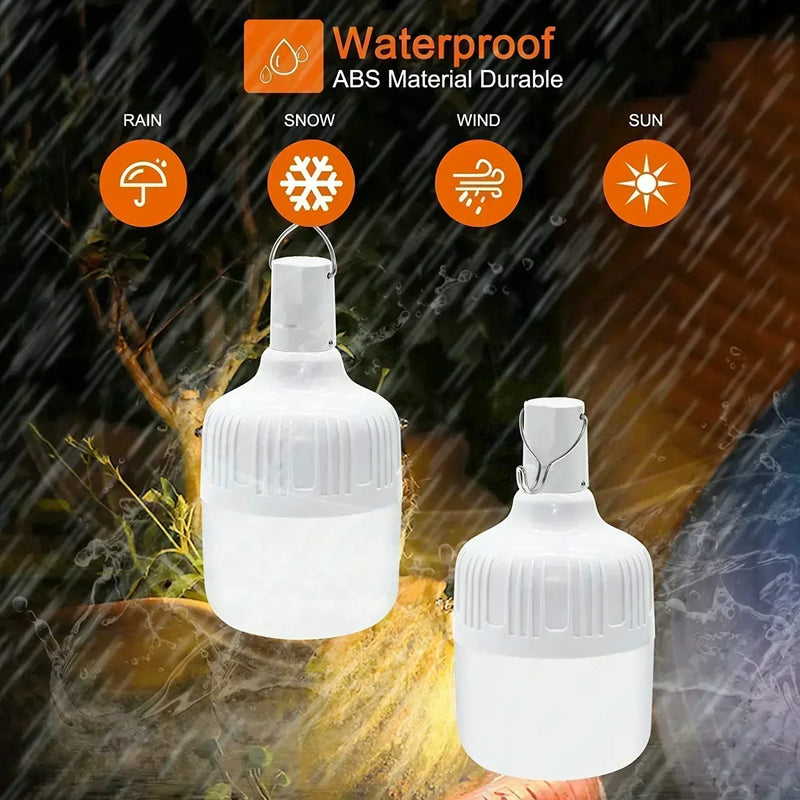 Lâmpada Led 60W  de emergência  com USB recarregável para acampamento ao ar livre  ,Caminhadas ,Esportes e Entretenimento
