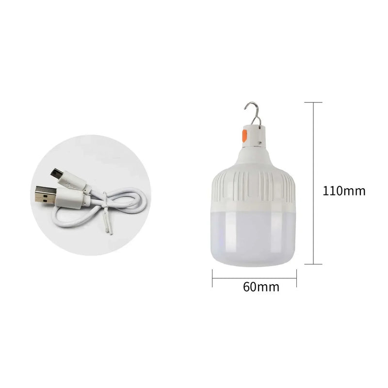 Lâmpada Led 60W  de emergência  com USB recarregável para acampamento ao ar livre  ,Caminhadas ,Esportes e Entretenimento